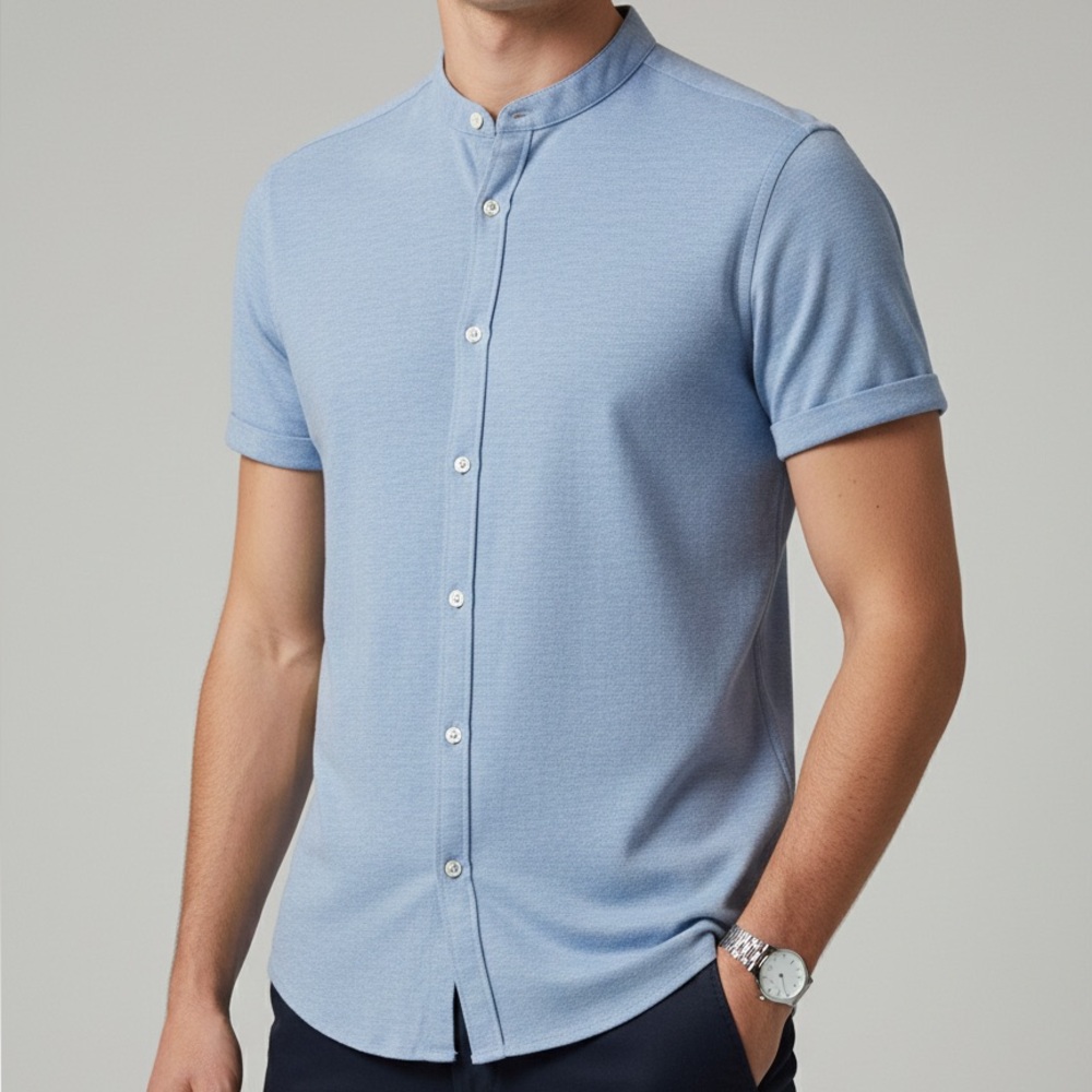 Zara Men's Blue Button Down Shirt - Slim Fit